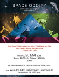 Einladungsflyer 2016 Space Oddity